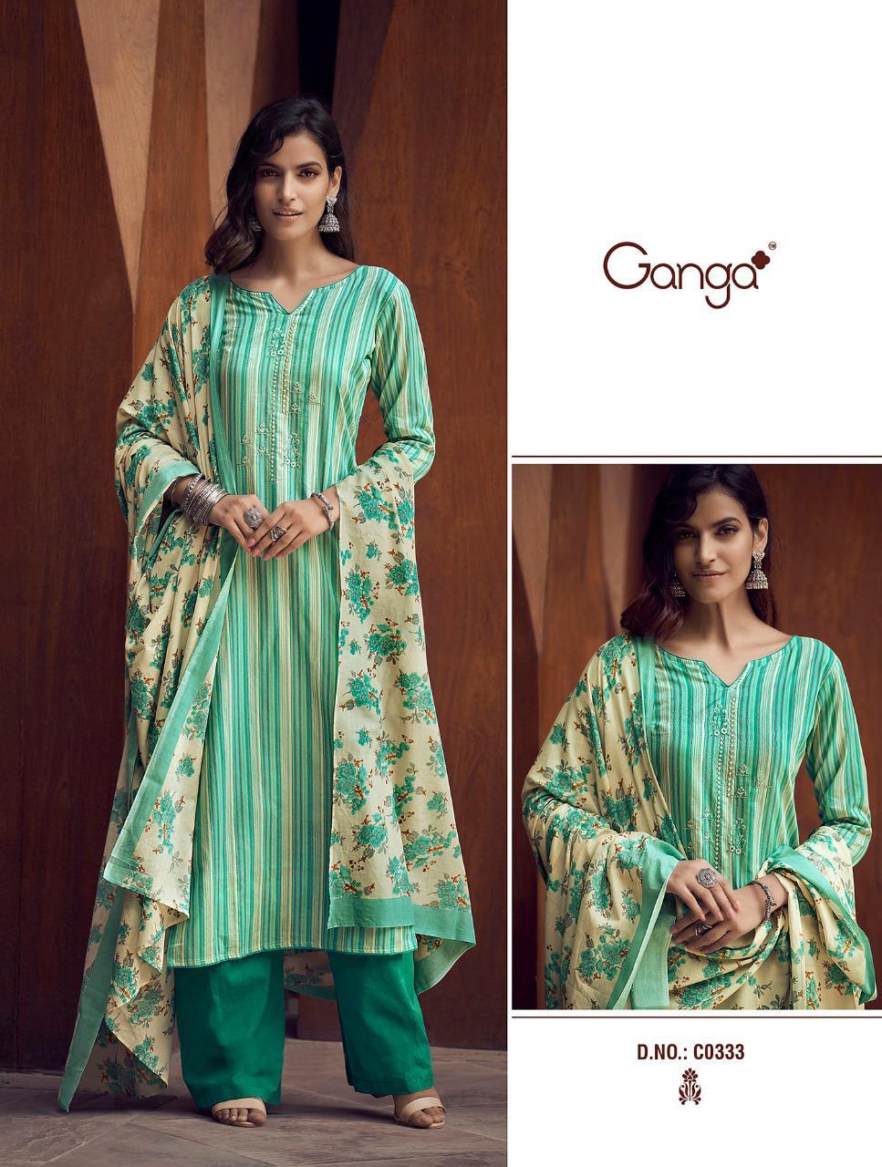 Ganga Jharokha Designer Wedding Wear Velvet Suit Winter Collection 2024